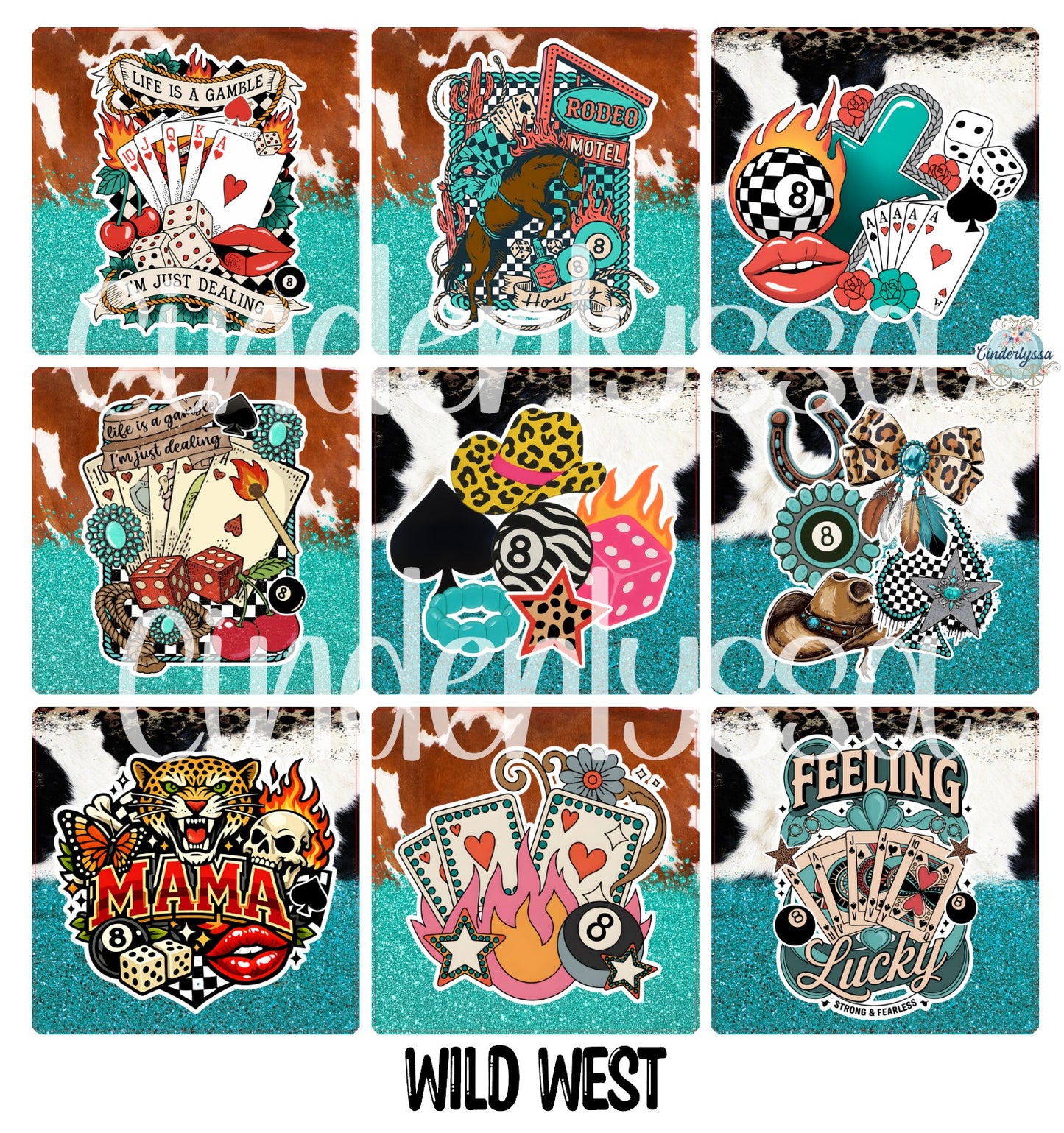 3 inch Square Wild West Cardstock Only for freshies - NO MOLD: Cardstock Silicone Mold, Premium Cardstock Image