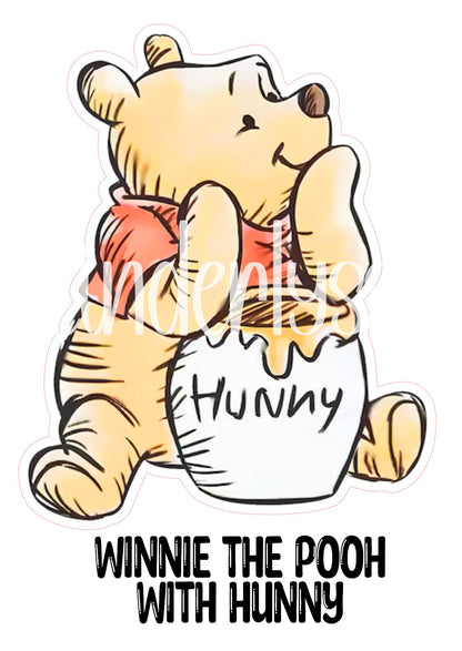 Winnie The Pooh With Hunny Cardstock Silicone Mold, Aroma Bead Molds, Premium Cardstock Images