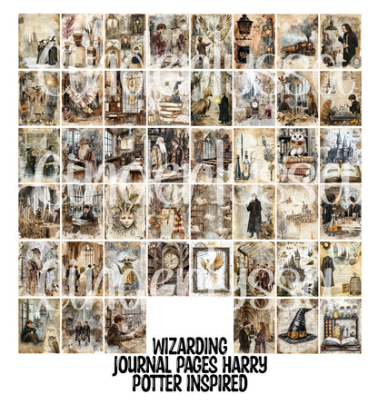 3x4 inch: Wizarding Journal Pages Harry Potter Inspired Theme Rectangle Cardstock/Picture With Beveled Edge Cardstock Silicone Mold, Aroma Bead Molds