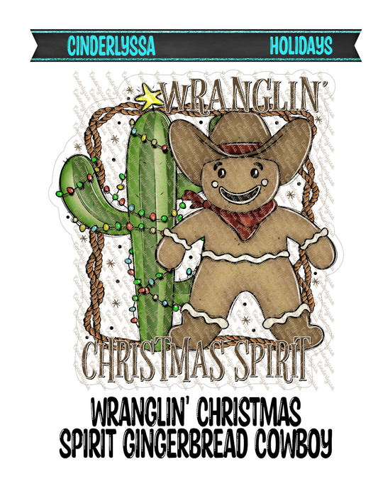 Wranglin' Christmas Spirit Gingerbread Cowboy Cardstock Silicone Mold, Aroma Bead Molds, Premium Cardstock Images