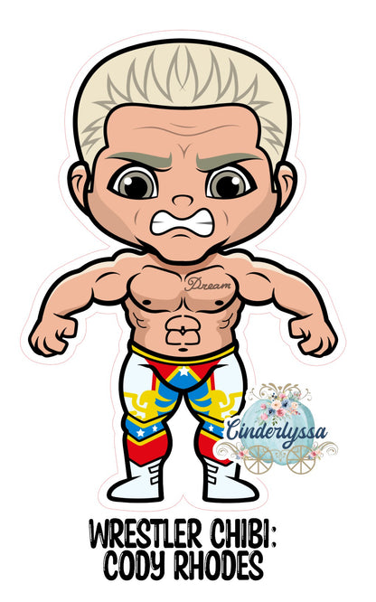 Wrestling Chibi: Cody Rhodes Cardstock Silicone Mold, Aroma Bead Molds, Premium Cardstock Images