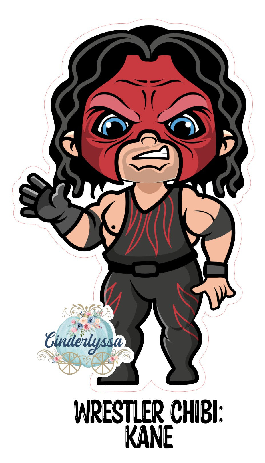 Wrestling Chibi: Kane Cardstock Silicone Mold, Aroma Bead Molds, Premium Cardstock Images