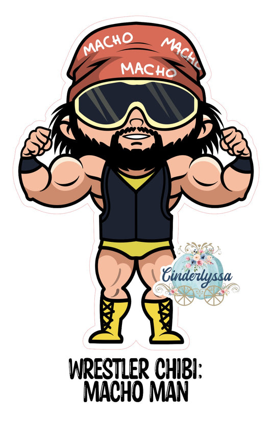 Wrestling Chibi: Macho Man Cardstock Silicone Mold, Aroma Bead Molds, Premium Cardstock Images