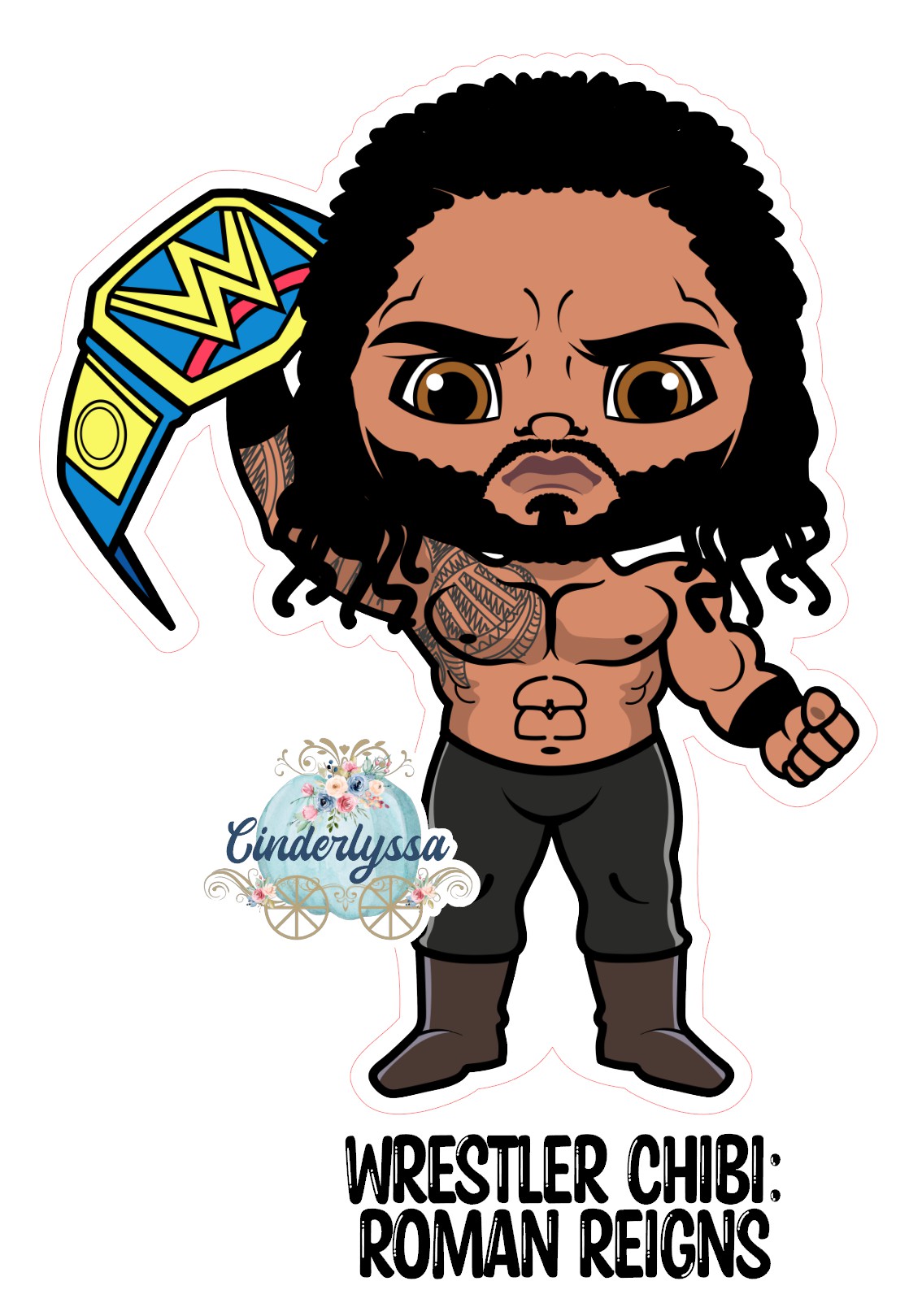 Wrestling Chibi: Roman Reigns Cardstock Silicone Mold, Aroma Bead Molds, Premium Cardstock Images