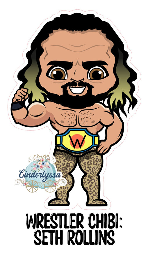 Wrestling Chibi: Seth Rollins Cardstock Silicone Mold, Aroma Bead Molds, Premium Cardstock Images