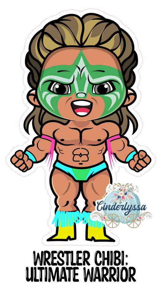 Wrestling Chibi: Ultimate Warrior Cardstock Silicone Mold, Aroma Bead Molds, Premium Cardstock Images