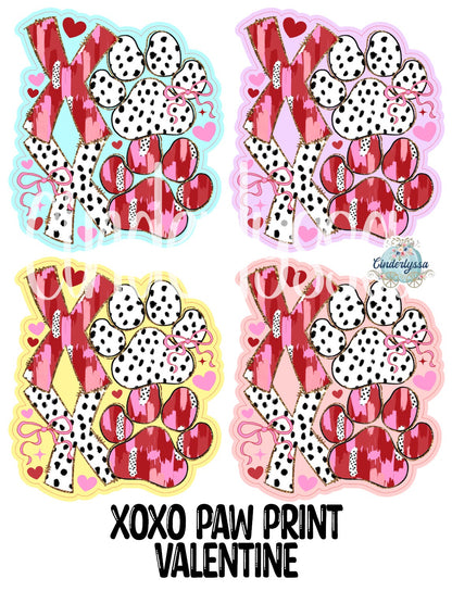 XOXO Paw Print Valentine Cardstock Silicone Mold, Aroma Bead Molds, Premium Cardstock Images