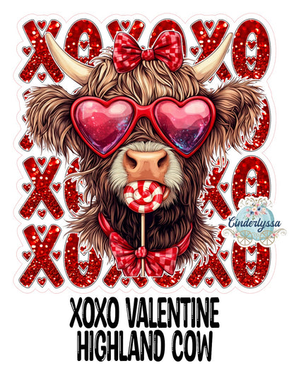 XOXO Valentine Highland Cow Cardstock Silicone Mold, Aroma Bead Molds, Premium Cardstock Images