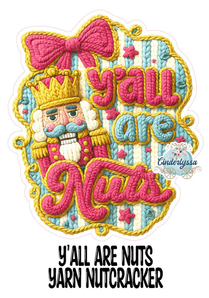 Y'all Are Nuts Yarn Nutcracker Cardstock Silicone Mold, Aroma Bead Molds, Premium Cardstock Images