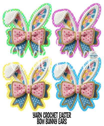 Yarn Crochet Easter Bow Bunny Ears Cardstock Silicone Mold, Aroma Bead Molds, Premium Cardstock Images