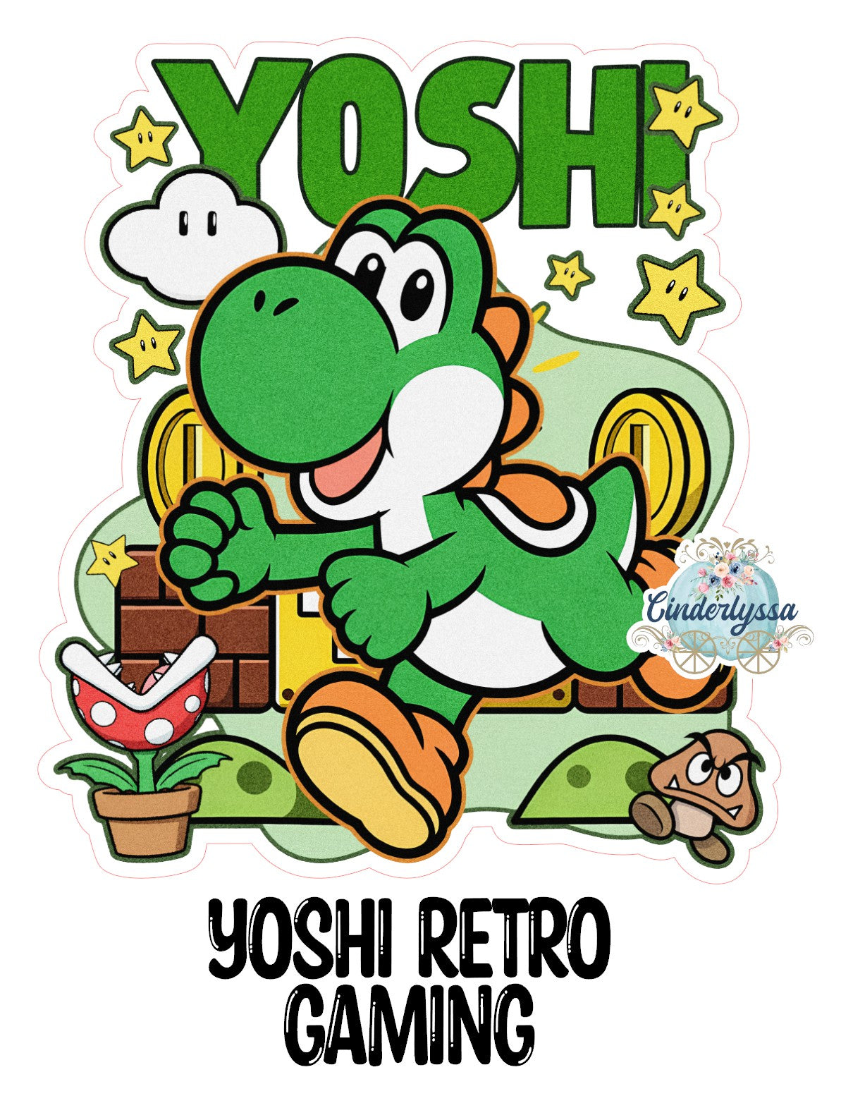 Yoshi Retro Gaming Cardstock Silicone Mold, Aroma Bead Molds, Premium Cardstock, Silicone Cardstock Freshies