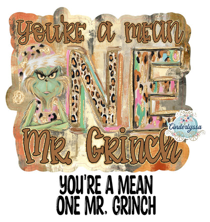 You're a Mean One Mr. Grinch Cardstock Silicone Mold, Aroma Bead Molds, Car Freshies, Premium Cardstock Images