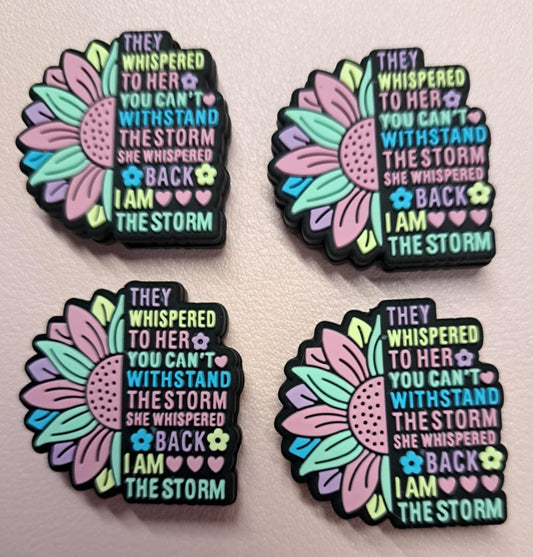 They Whispered To Her.. I AM THE STORM Silicone Focal Bead