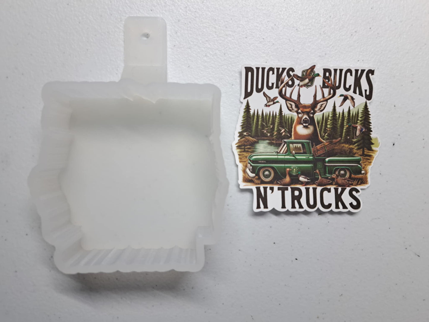 Ducks Bucks N' Trucks Cardstock Silicone Mold for Aroma Bead Molds, Premium Cardstock Images
