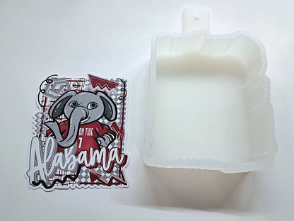 Retro Preppy College Teams: Alabama Crimson Tide Cardstock Silicone Mold, Aroma Bead Molds, Premium Cardstock Images