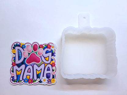 Floral Dog Mama Cardstock Silicone Mold, Aroma Bead Molds, Premium Cardstock Images
