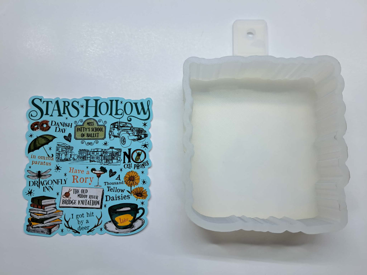 Stars Hollow Collage Cardstock Silicone Mold, Aroma Bead Molds, Car Freshies, Premium Cardstock Images