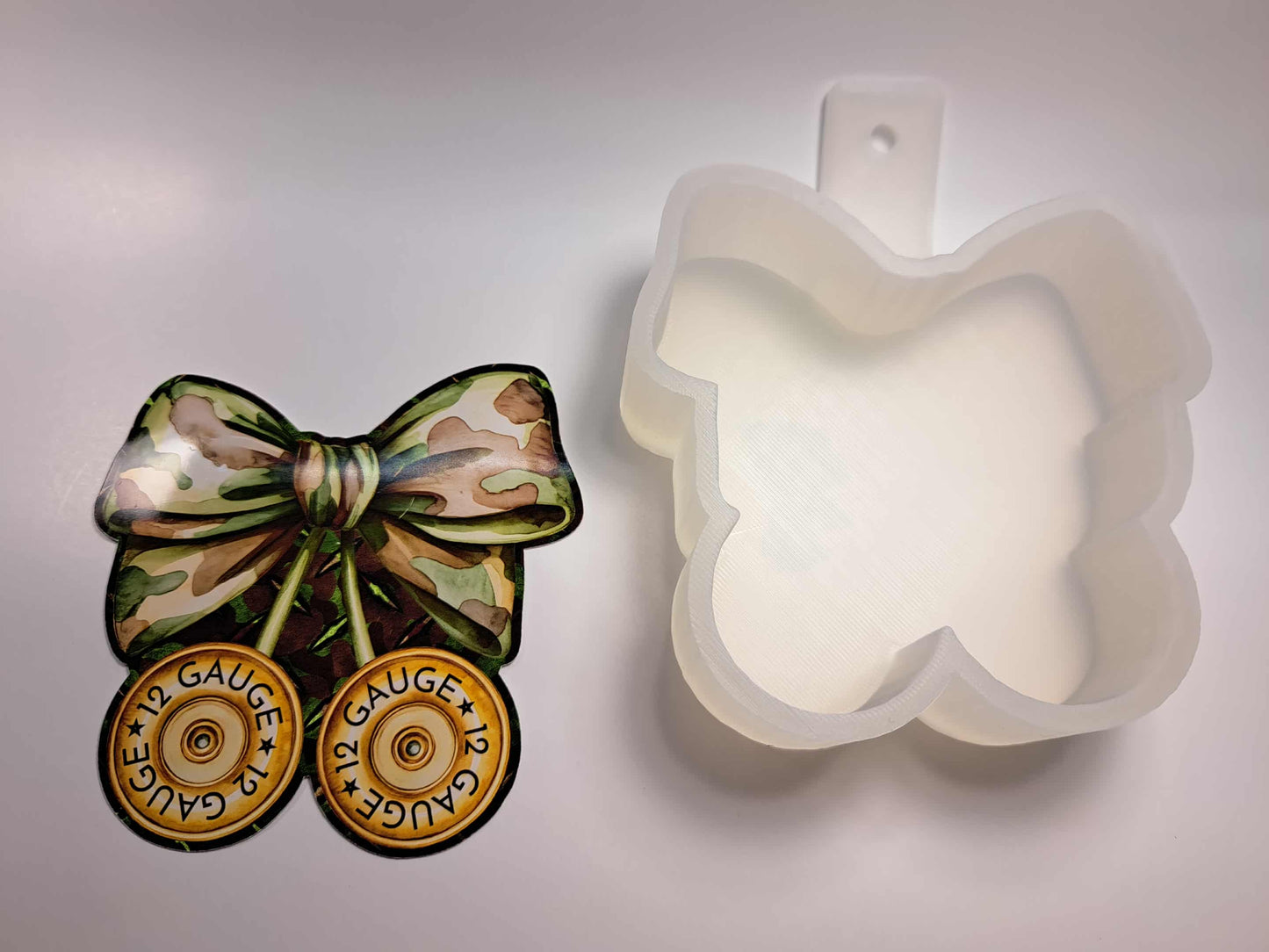 Camo Bow 12 Gauge Cherries Cardstock Silicone Mold for Aroma Bead Molds, Premium Cardstock Images