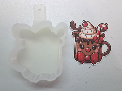 Reindeer Mug Cardstock Silicone Mold, Aroma Bead Molds, Premium Cardstock Images