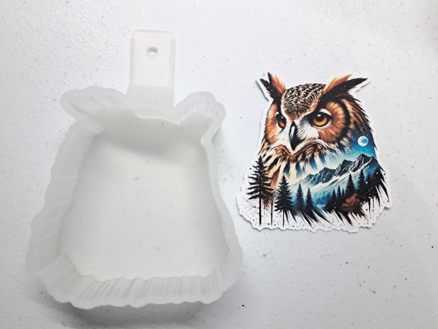 Enchanting Great Horned Owl Cardstock Silicone Mold, Aroma Bead Molds, Premium Cardstock Images