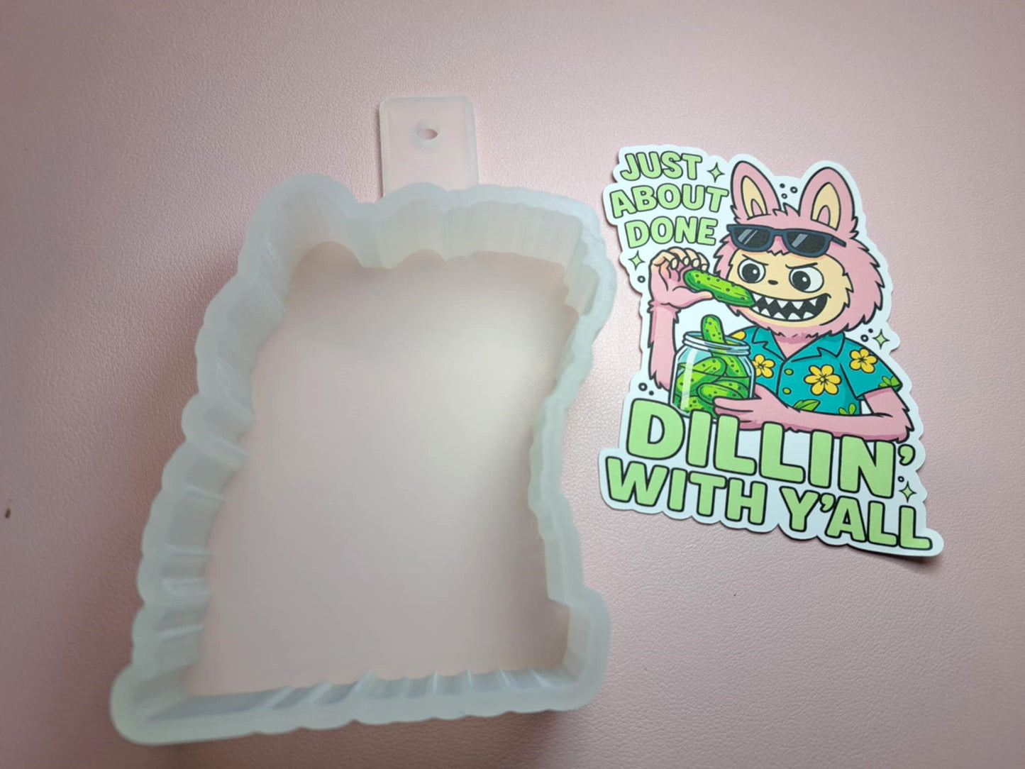 Labubu Just About Done Dillin' With Y'all Cardstock Silicone Mold, Aroma Bead Molds, Premium Cardstock Images