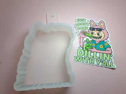 Labubu Just About Done Dillin' With Y'all Cardstock Silicone Mold, Aroma Bead Molds, Premium Cardstock Images