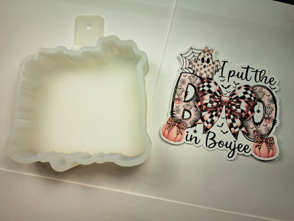 I Put The Boo In Boujee Cardstock Silicone Mold, Aroma Bead Molds, Car Freshies, Premium Cardstock Images