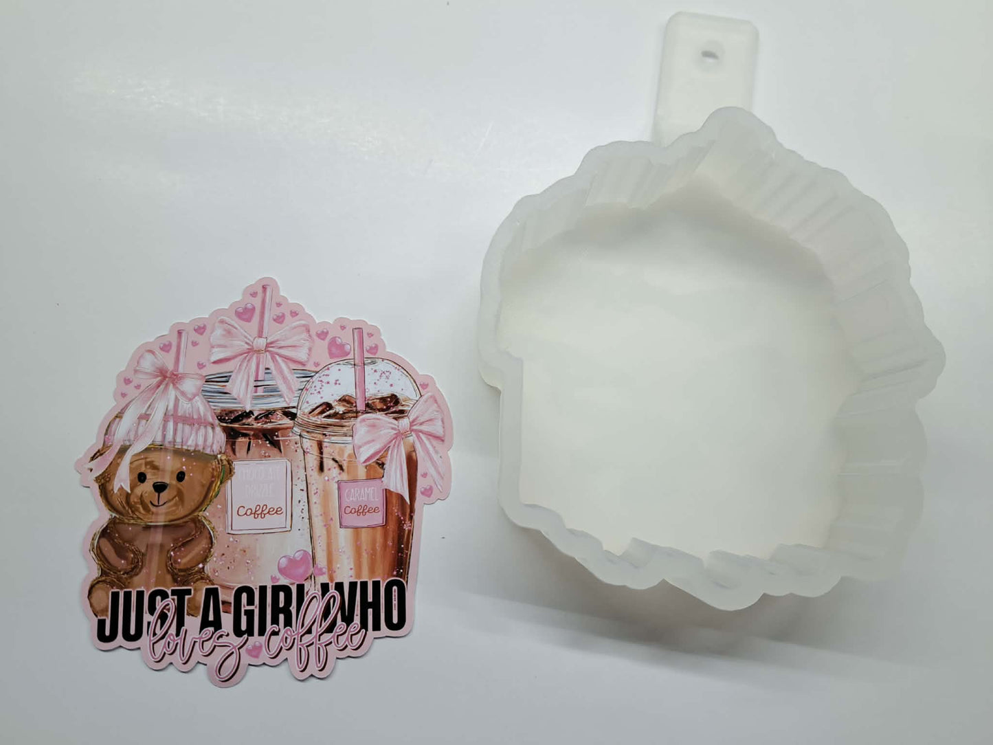 Just a Girl Who Loves Coffee Cardstock Silicone Mold, Aroma Bead Molds, Car Freshies, Premium Cardstock Images