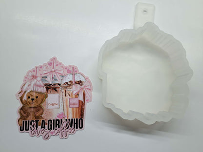 Just a Girl Who Loves Coffee Cardstock Silicone Mold, Aroma Bead Molds, Car Freshies, Premium Cardstock Images