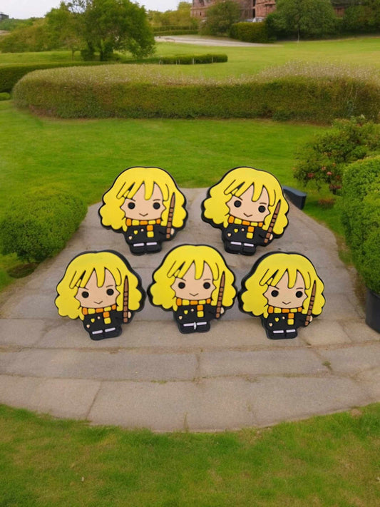 Hermoine Wizard with Wand and Scarf Silicone Focal Bead - 0038