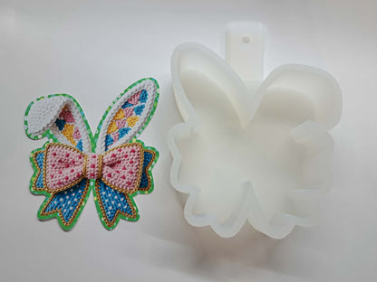 Yarn Crochet Easter Bow Bunny Ears Cardstock Silicone Mold, Aroma Bead Molds, Premium Cardstock Images