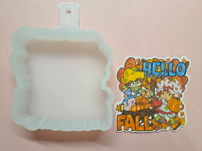 Hello Sweet Fall Strawberry Shortcake Cardstock Silicone Mold, Aroma Bead Molds, Car Freshies, Premium Cardstock Images