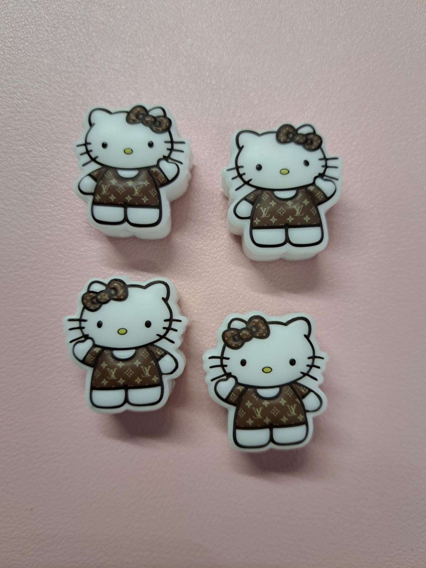 Hello Kitty Full Body LV Outfit and Bow Cartoon Silicone Focal Bead