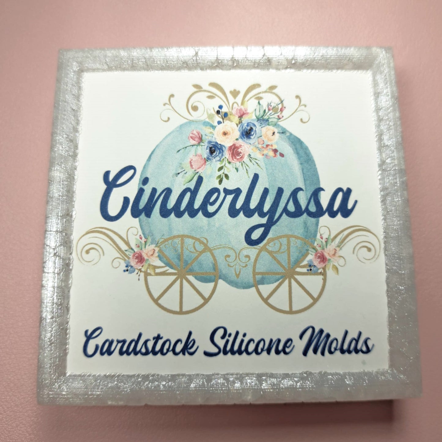 3 inch Square: Fall Ghost Floral Cardstock/Picture With Curved Edge Cardstock Silicone Mold, Aroma Bead Molds, Premium Cardstock Images