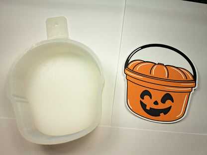 Halloween Buckets: Ghost, Witch, Pumpkin, Nightmare & Grinch Face - Happy Meal Cardstock Silicone Mold, Aroma Bead Molds, Premium Cardstock Images