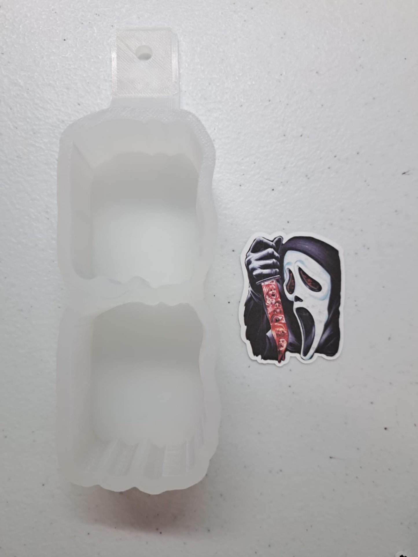 VENT CLIP SIZE: Scream Knife Victims - Two Cavity Small Cardstock Silicone Mold, Aroma Bead Molds, Freshener Mold, Premium Cardstock I