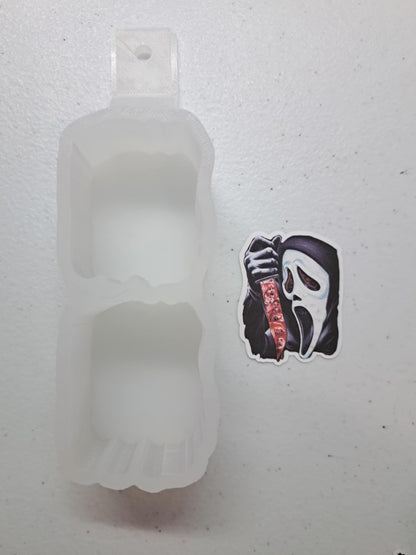 VENT CLIP SIZE: Scream Knife Victims - Two Cavity Small Cardstock Silicone Mold, Aroma Bead Molds, Freshener Mold, Premium Cardstock I