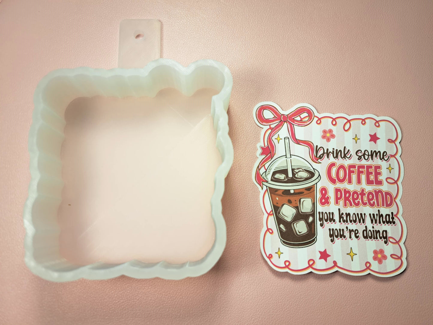Drink Coffee & Pretend Cardstock Silicone Mold, Aroma Bead Molds, Premium Cardstock Images