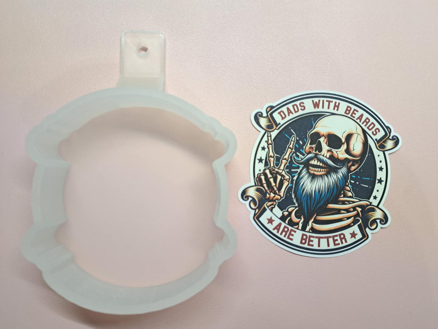 Dads With Beards Are Better Skellie Cardstock Silicone Mold, Aroma Bead Molds, Premium Cardstock Images