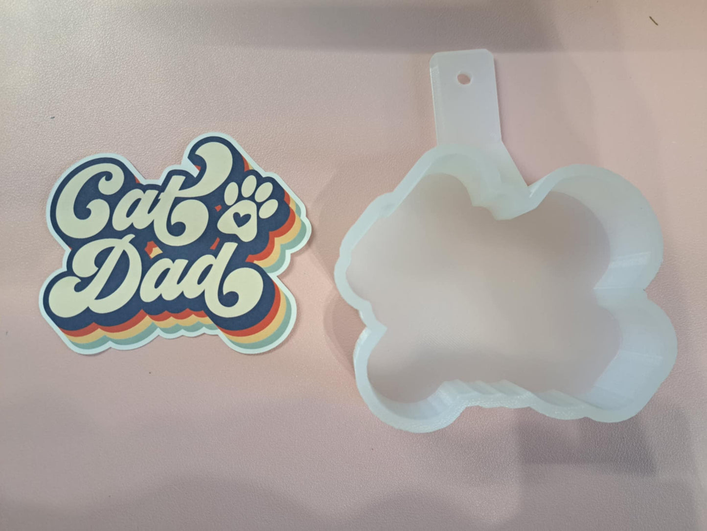 Cat Dad Retro Cardstock Silicone Mold, Aroma Bead Molds, Premium Cardstock Images