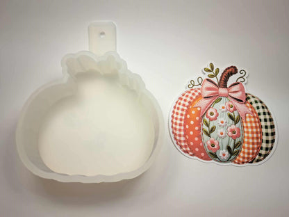 Embroidered Floral Pumpkin Cardstock Silicone Mold, Aroma Bead Molds, Premium Cardstock Images