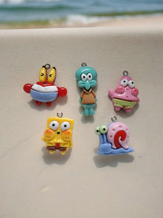 SpongeBob & Friends: Style 2 Flat Back Resin Charm with eye hook - 3014