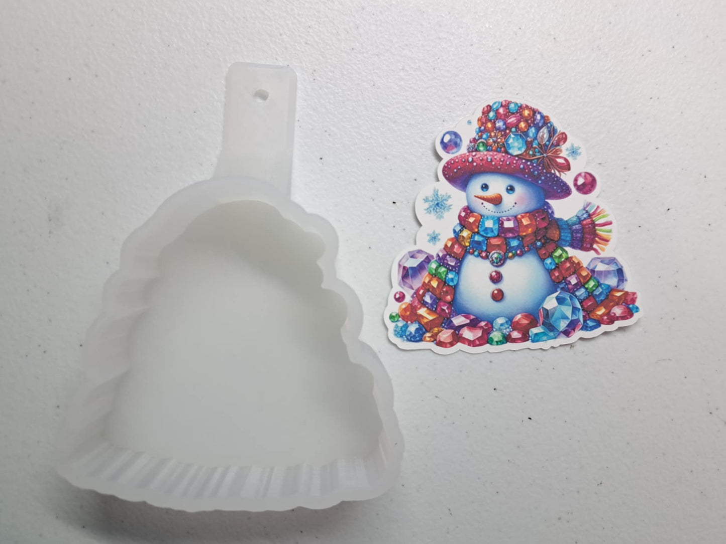 Gemstone Snowman Cardstock Silicone Mold, Aroma Bead Molds, Car Freshies, Premium Cardstock Images