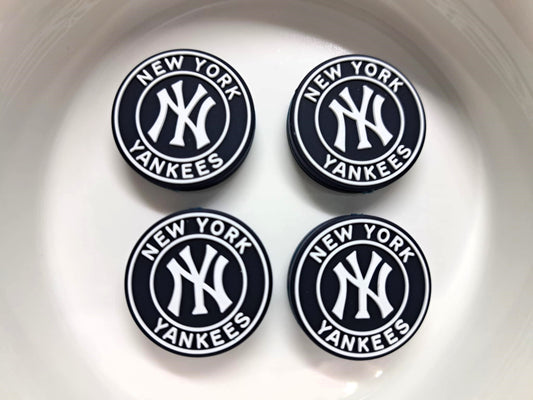 New York Yankees Round Silicone Focal Bead