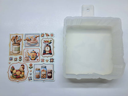 Patchwork Grandma Core Hen on Nest Cardstock Silicone Mold, Aroma Bead Molds, Premium Cardstock Images