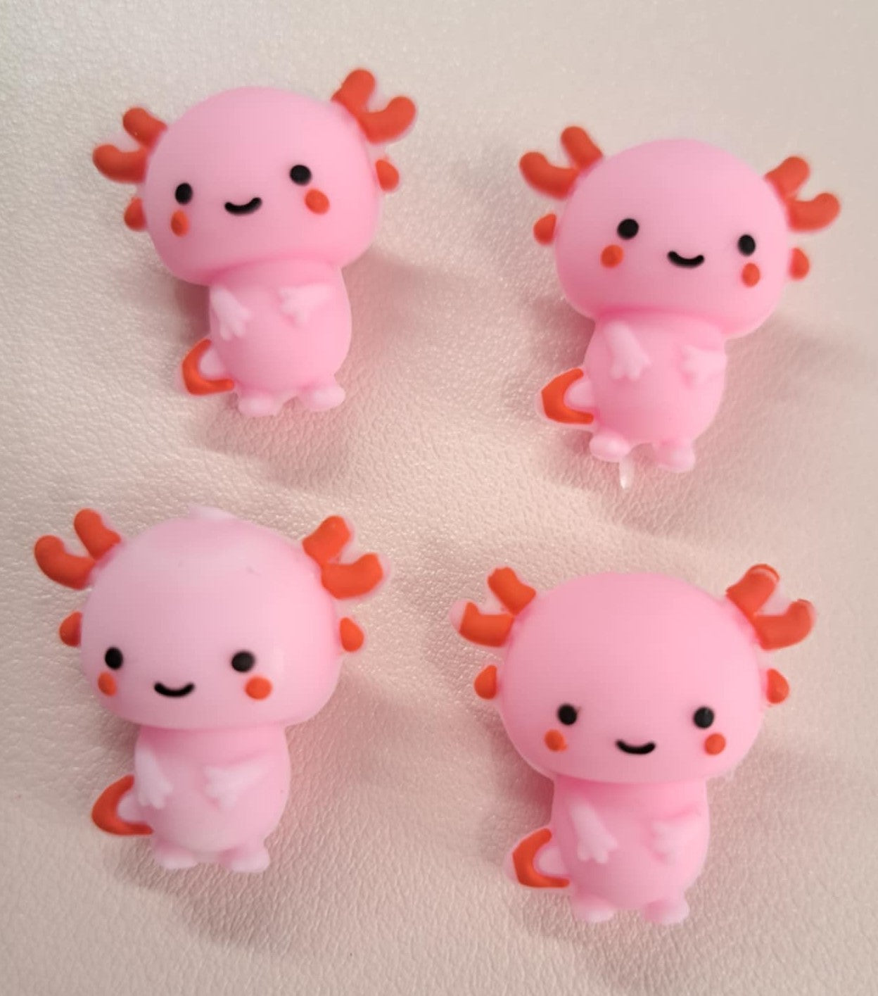 Pink Axolotl 3D Full Body Silicone Focal Bead