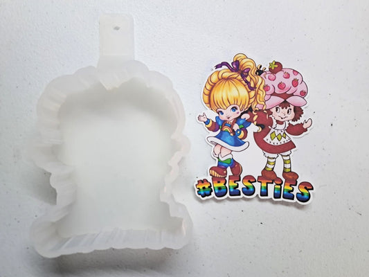 80's: #Besties with Rainbow Bright and Strawberry Shortcake Cardstock Silicone Mold, Aroma Bead Molds, Premium Cardstock Images