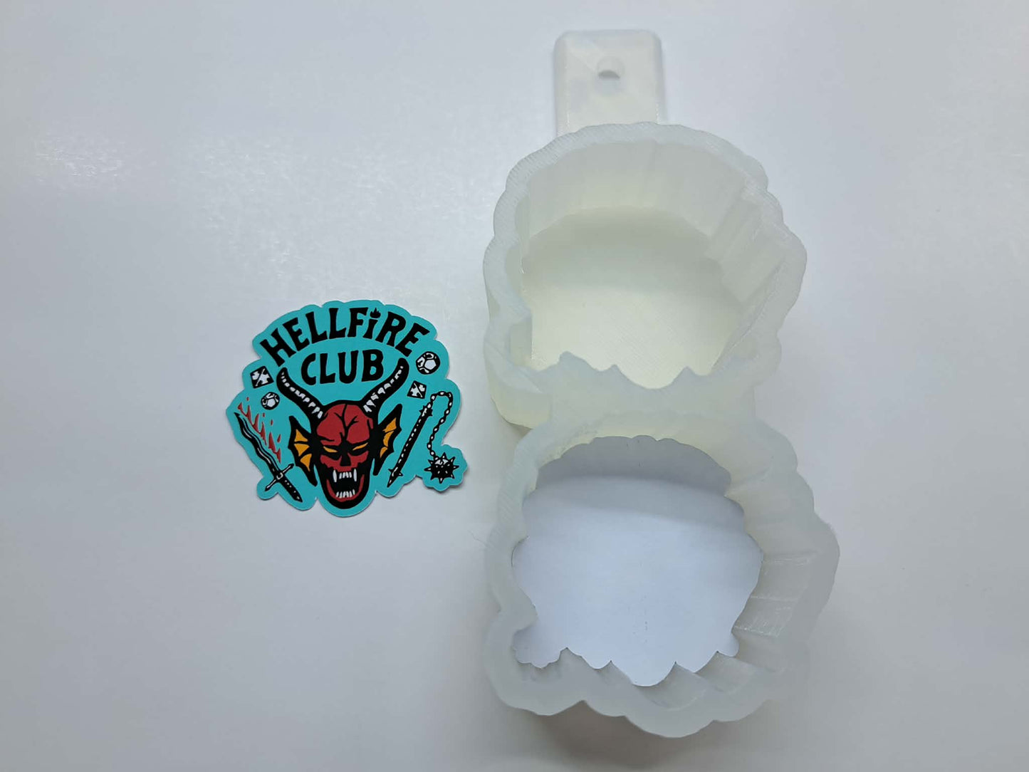 VENT CLIP: Stranger Things - Hellfire Club Two Cavity Small Vent Clip Size Cardstock Silicone Mold, Aroma Bead Molds, Premium Cardstock Images