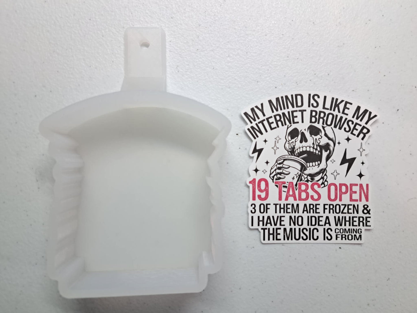 My Mind Is Like 19 Tabs Skellie Cardstock Silicone Mold, Aroma Bead Molds, Car Freshies, Premium Cardstock Images