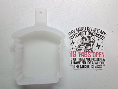 My Mind Is Like 19 Tabs Skellie Cardstock Silicone Mold, Aroma Bead Molds, Car Freshies, Premium Cardstock Images
